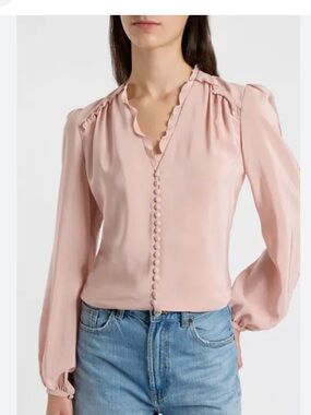 7 for All mankind silk blend blouse